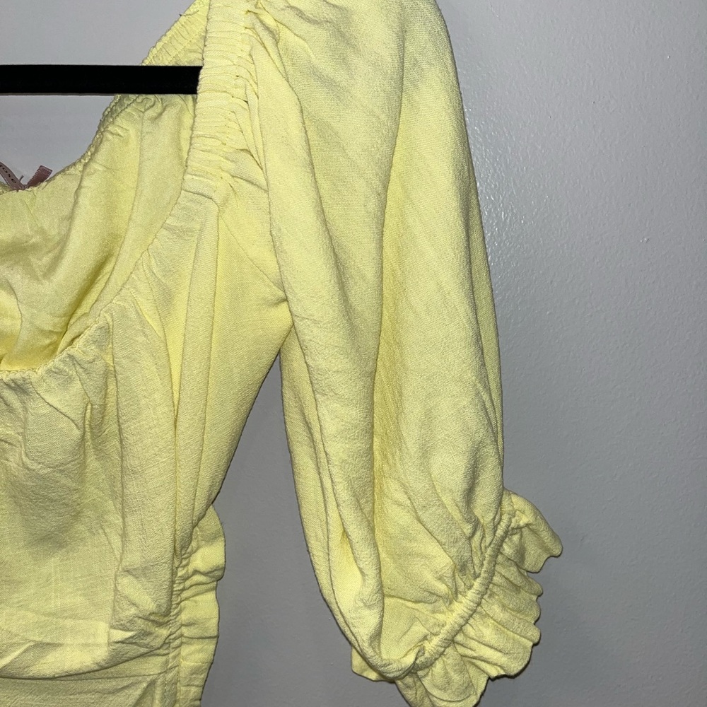 Bright Yellow Quarter Sleeve Dress w/ Open Back - NWOT - Picture 5 of 9